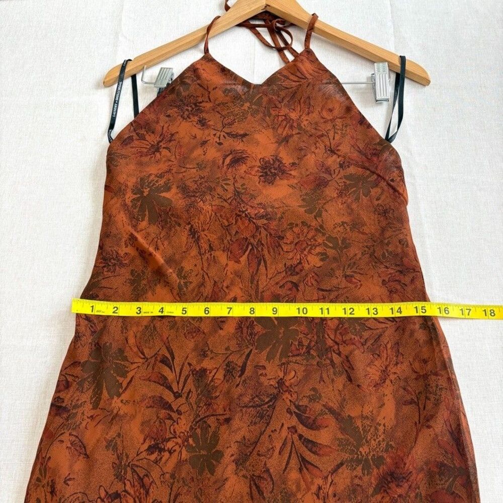 Vintage Laundry by Shelli Segal Rust Brown Floral Maxi Dress Sz 6 Dark Romantic - Picture 11 of 12
